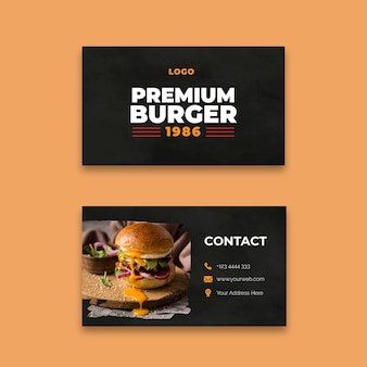 Modelo de cartão de visita de restaurante de hambúrgueres