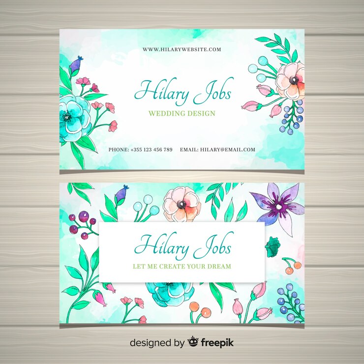 Vetor grátis modelo de cartão floral aquarela