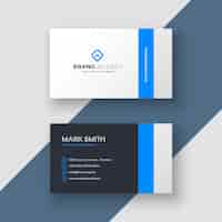 Vetor grátis modelo de cartão profissional estilo minimalista azul