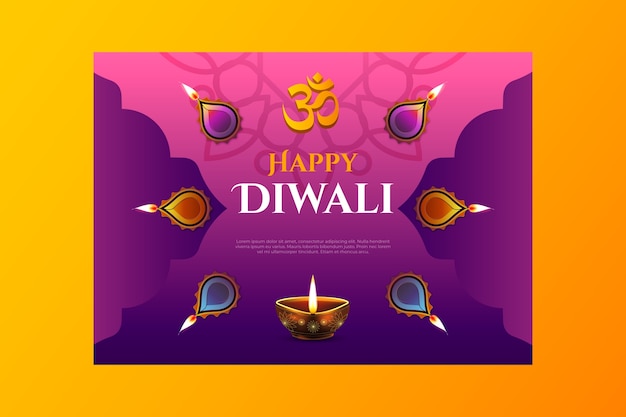 Vetor grátis modelo de cartão realista para celebração de diwali