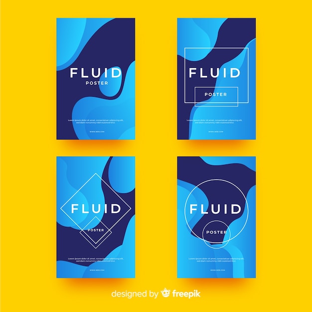Modelo de cartaz com formas fluidas