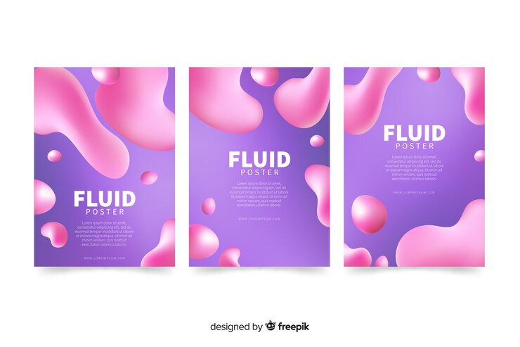 Vetor grátis modelo de cartaz com formas fluidas