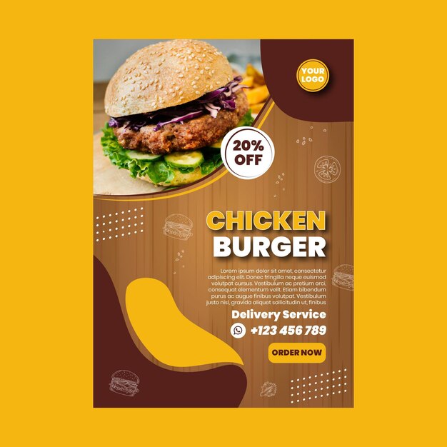 Modelo de cartaz - comida americana