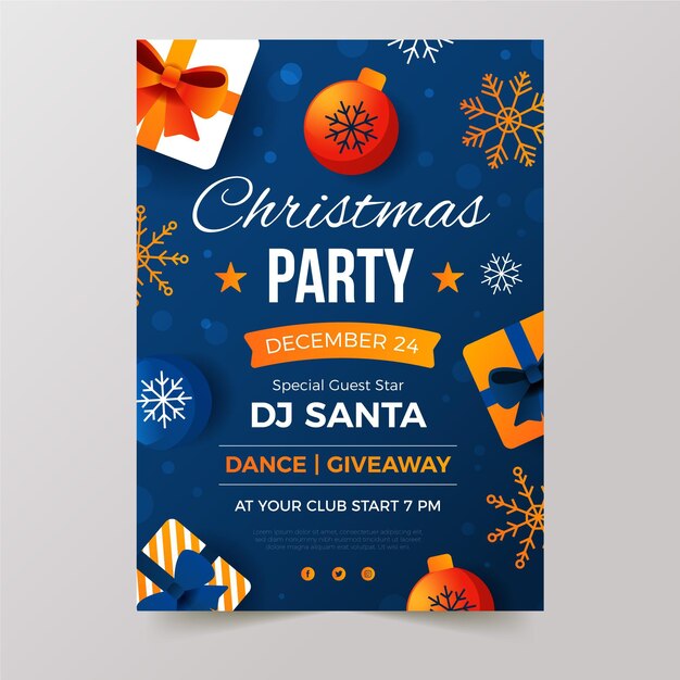 Modelo de cartaz da festa de Natal