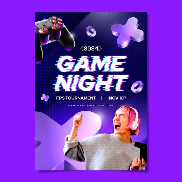 Modelo de cartaz da noite do jogo