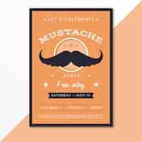 Vetor grátis modelo de cartaz de bigode movember