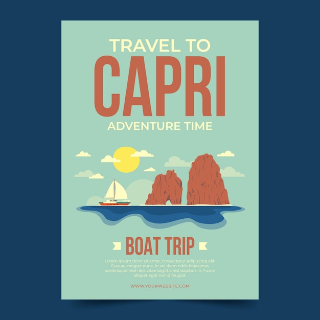 Modelo de cartaz de capri desenhado à mão