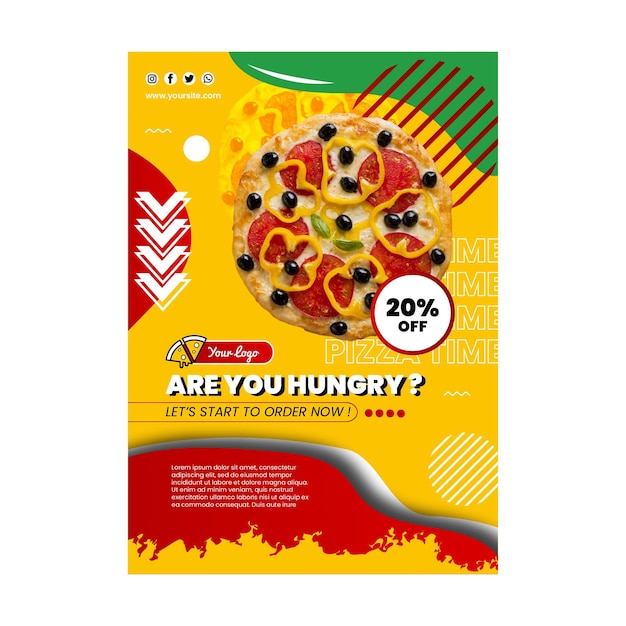 Modelo de cartaz de comida italiana