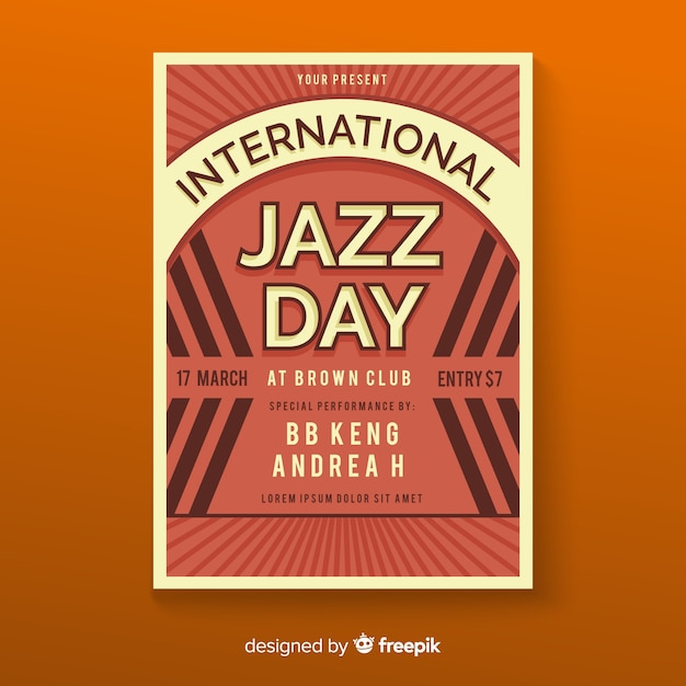 Modelo de cartaz de dia internacional do jazz