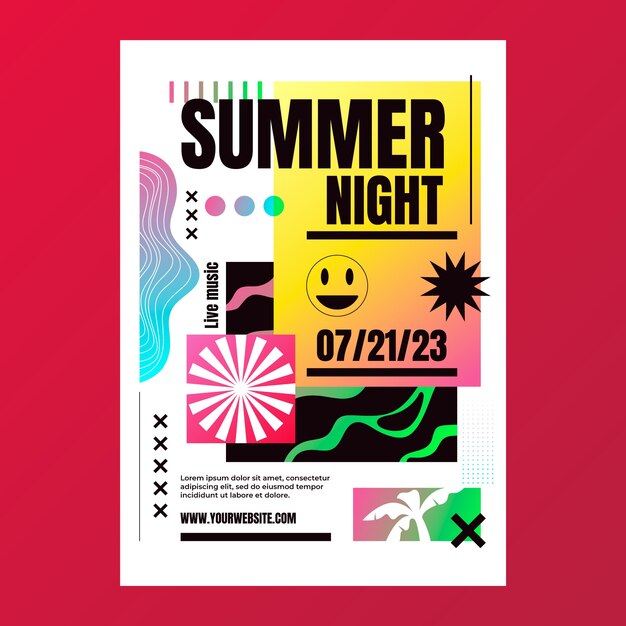 Modelo de cartaz de evento gradiente