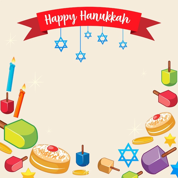 Modelo de cartaz de feliz hanukkah
