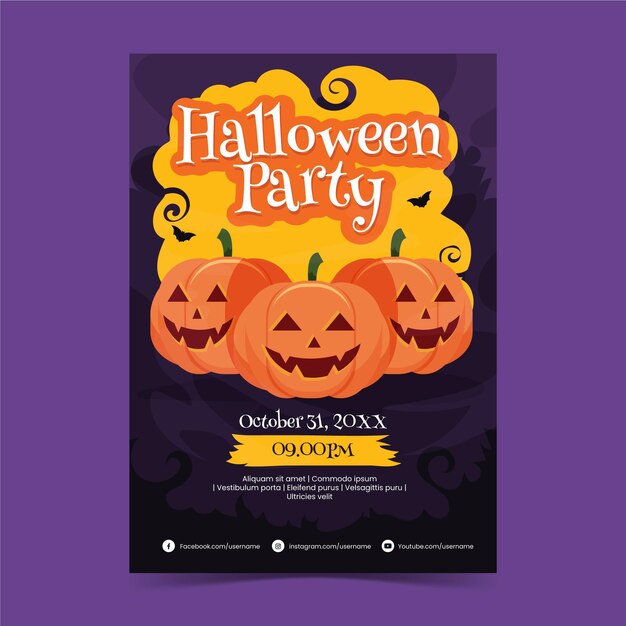 Modelo de cartaz de festa de halloween
