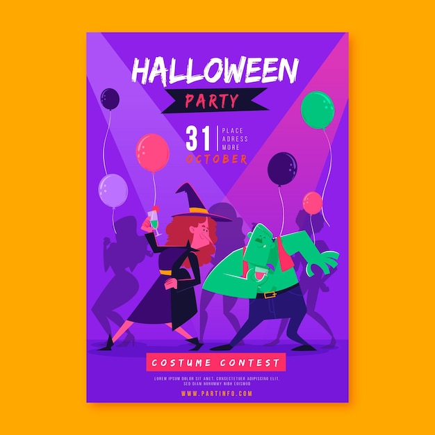 Modelo de cartaz de festa de halloween