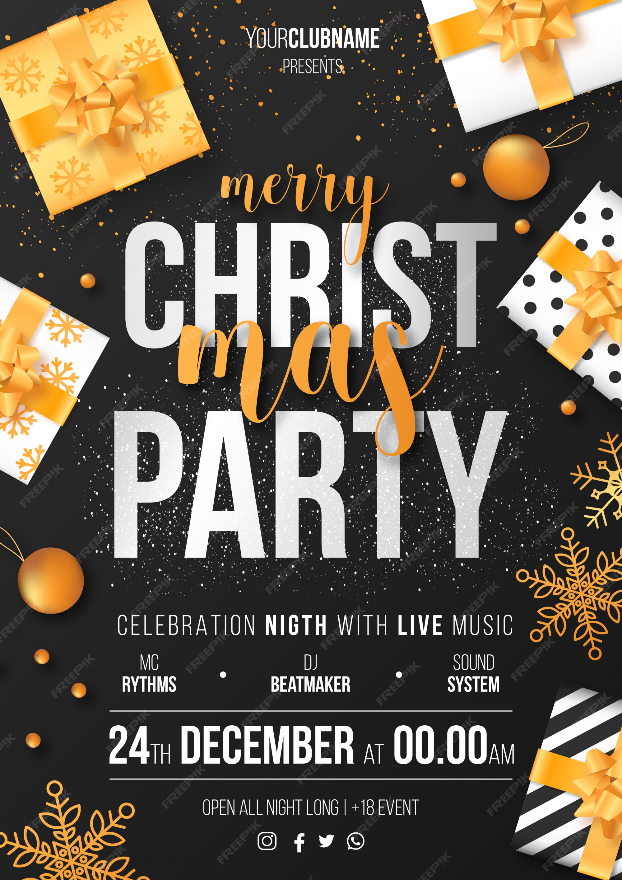 Modelos de Cartaz de Natal para editar