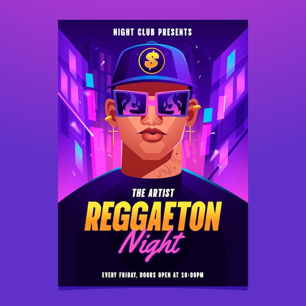 Modelo de cartaz de festa de reggaeton