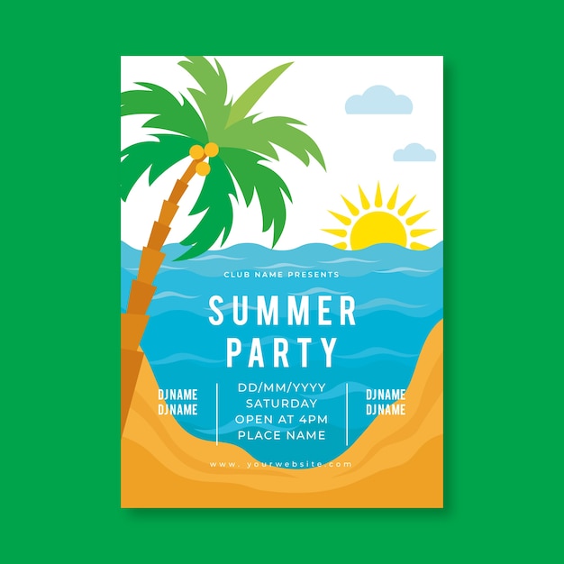 Modelo de cartaz de festa de verão