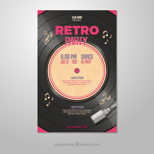 Música retro cartaz com disco de vinil e jogador imagem vetorial de  paseven© 150933752