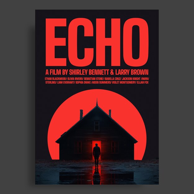 Modelo de cartaz de filme de suspense Duotone