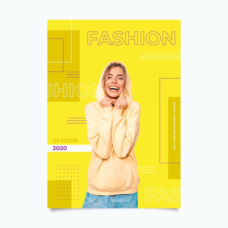Vetor grátis modelo de cartaz de moda colorida
