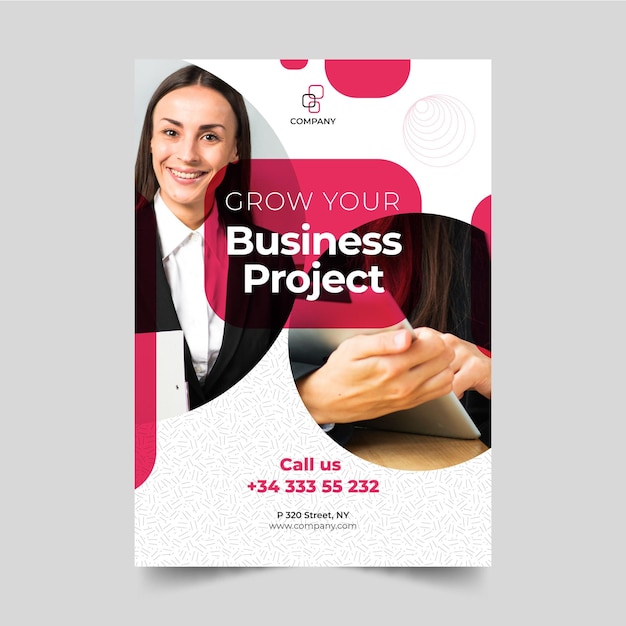 Modelo de cartaz de mulher de negócios