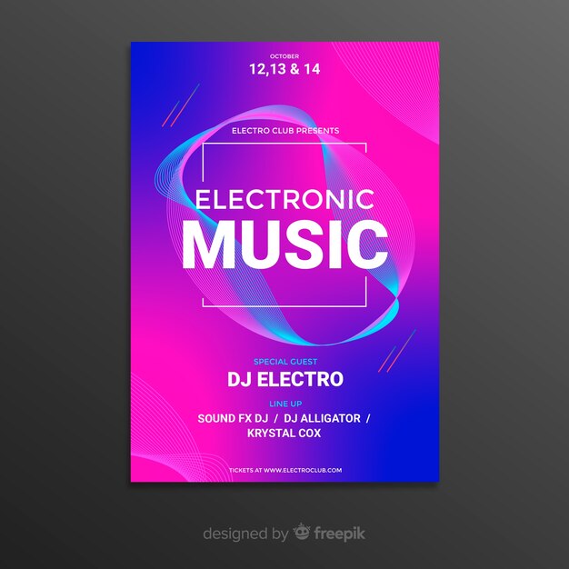 Modelo de cartaz de música abstrata