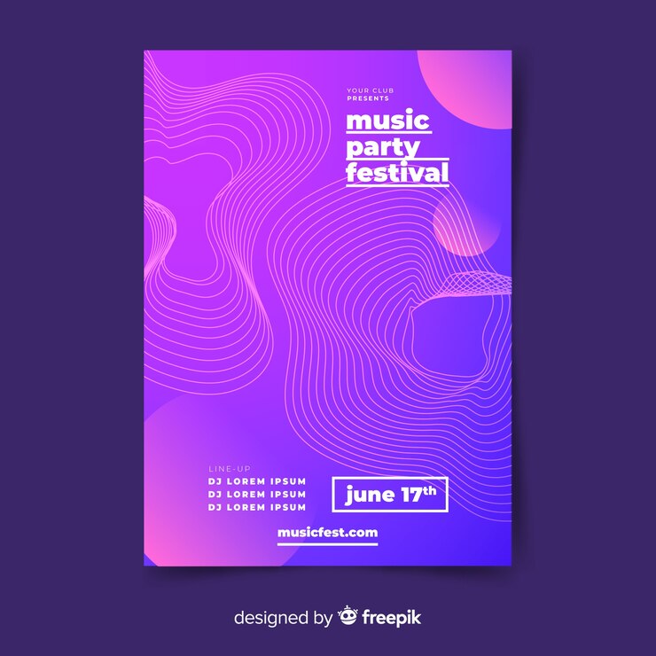 Vetor grátis modelo de cartaz de música abstrata