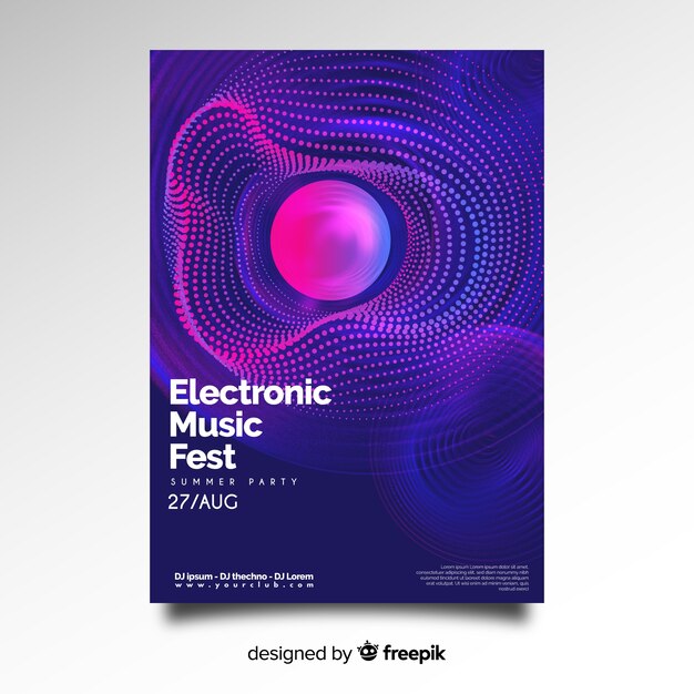 Modelo de cartaz de música eletrônica abstrata