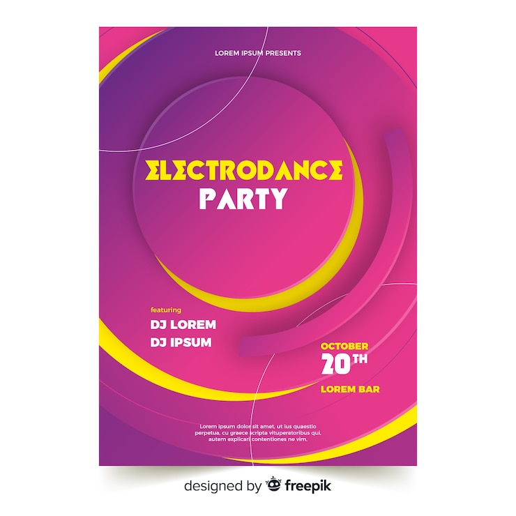 Vetor grátis modelo de cartaz de música eletrônica abstrata