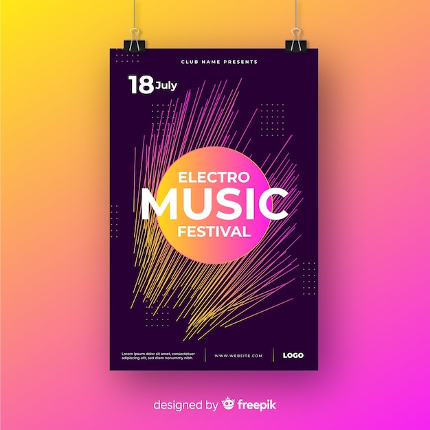 Modelo de cartaz de música eletrônica abstrata