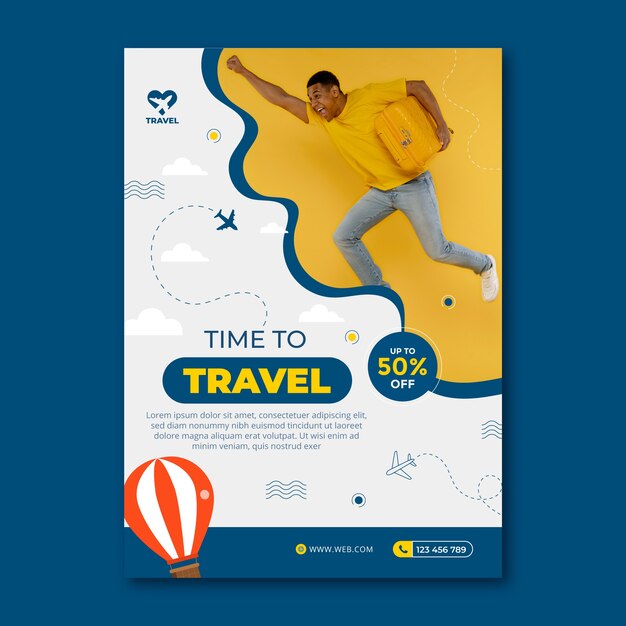 Modelo de cartaz de negócios de agência de viagens