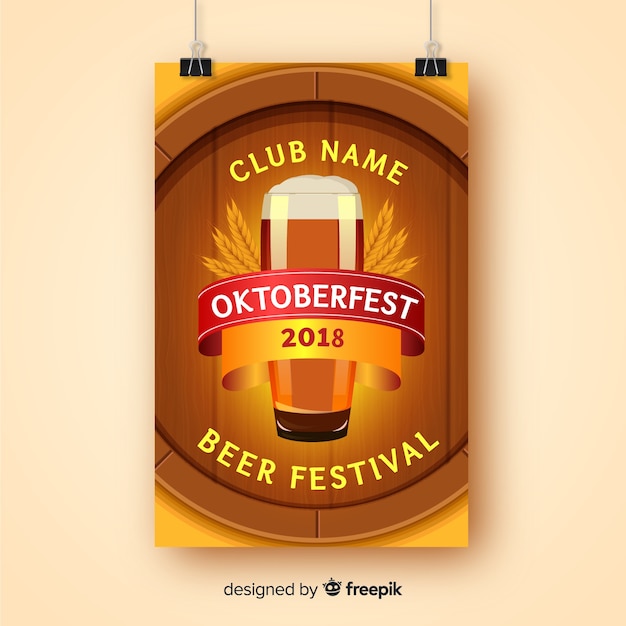 Vetor grátis modelo de cartaz de oktoberfest moderno