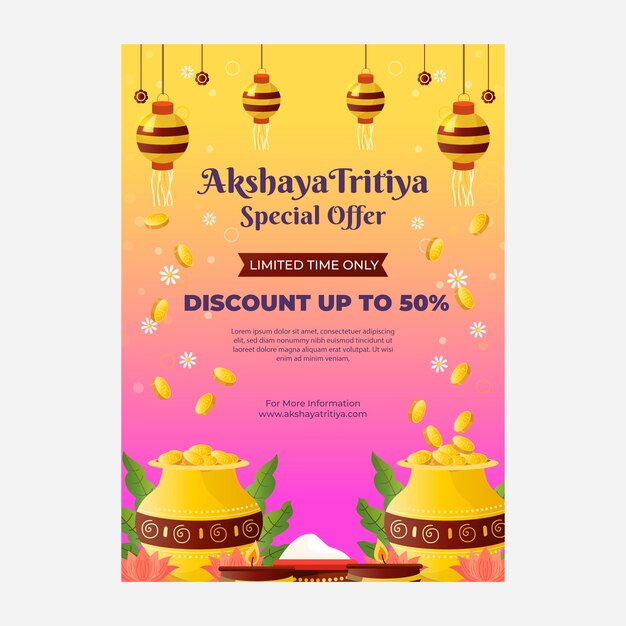 Modelo de cartaz de venda gradiente akshaya tritiya