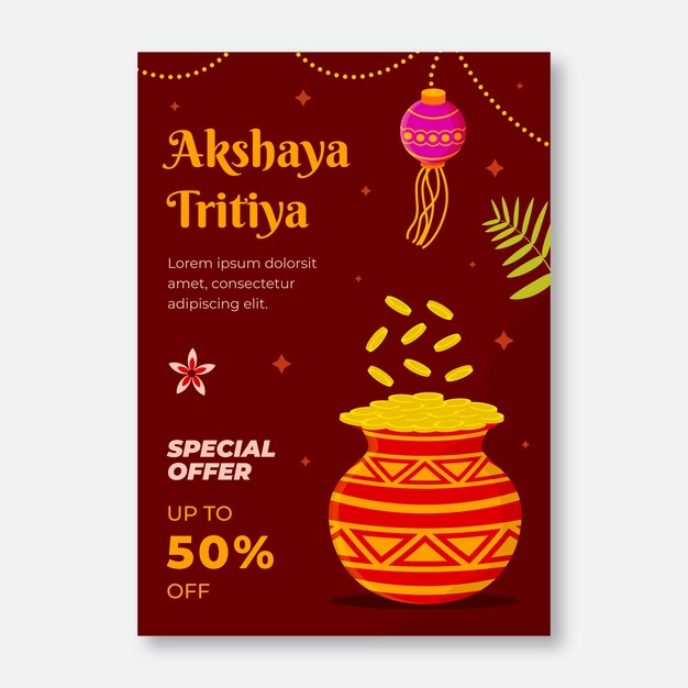 Modelo de cartaz de venda plana akshaya tritiya