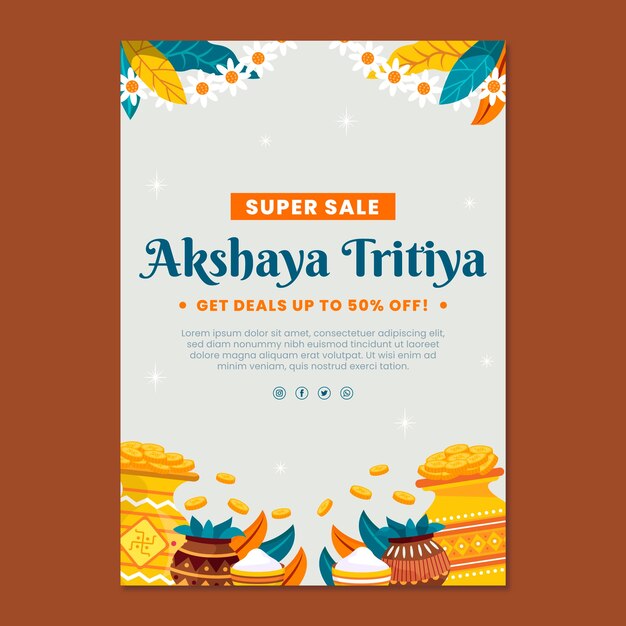 Modelo de cartaz de venda plana akshaya tritiya