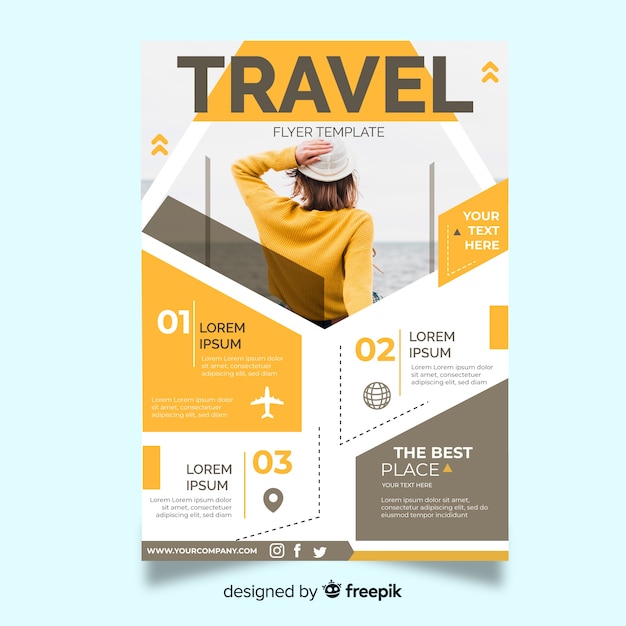 Modelo de cartaz de viagens com foto