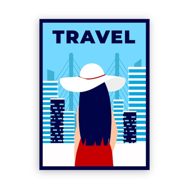 Vetor grátis modelo de cartaz de viagens