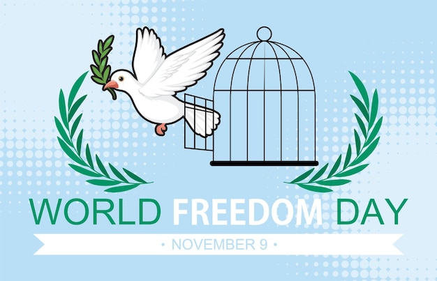 Vetor grátis modelo de cartaz do dia mundial da liberdade