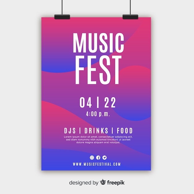 Modelo de cartaz do festival de música