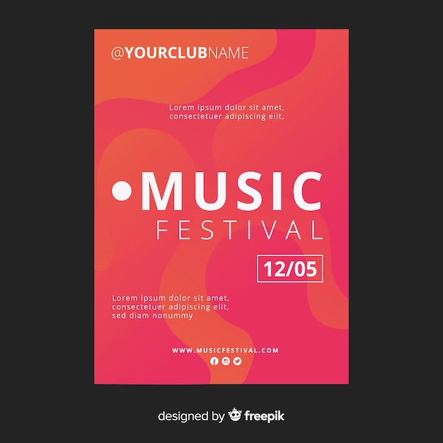 Modelo de cartaz do festival de música