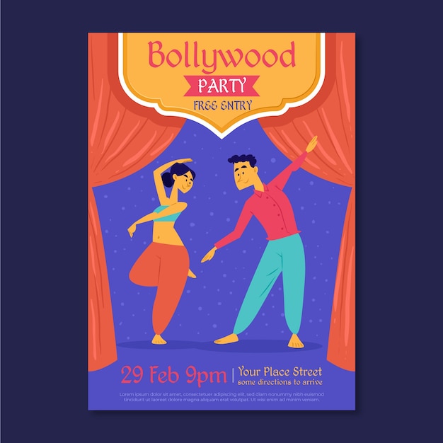 Modelo de cartaz - festa de bollywood