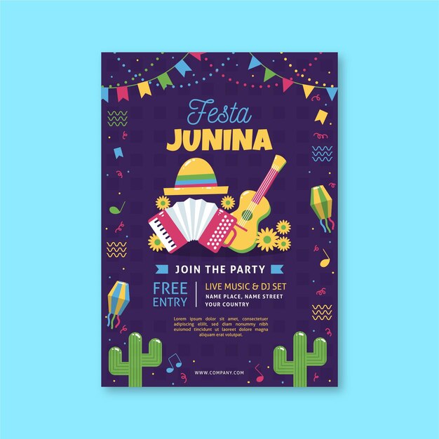 Modelo de cartaz - festa junina