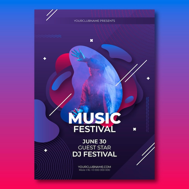 Modelo de cartaz - festival de música