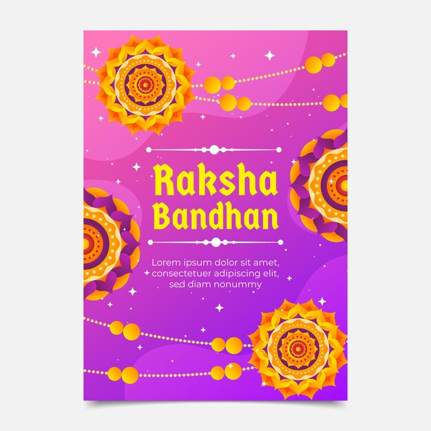 Modelo de cartaz gradiente raksha bandhan