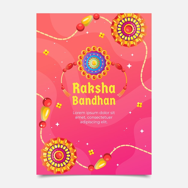 Modelo de cartaz gradiente raksha bandhan