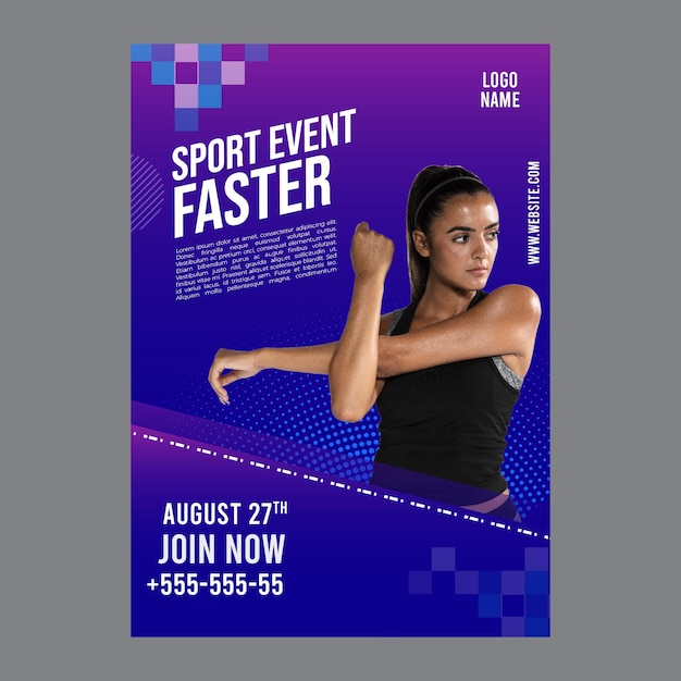 Modelo de cartaz para fitness e esportes