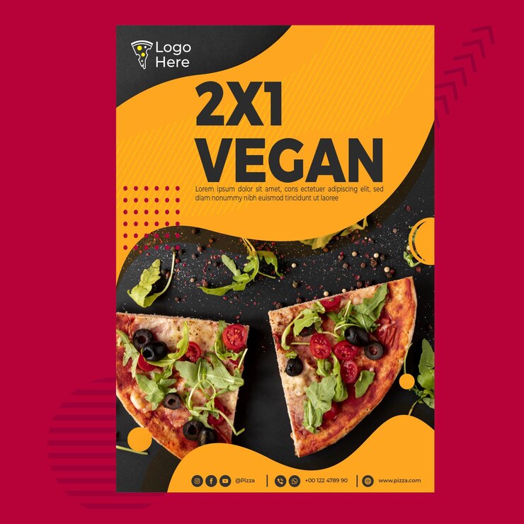 Vetor grátis modelo de cartaz para restaurante de pizza
