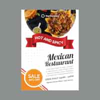 Vetor grátis modelo de cartaz para restaurante mexicano