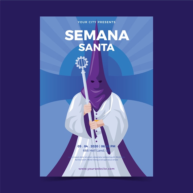 Vetor grátis modelo de cartaz - semana santa