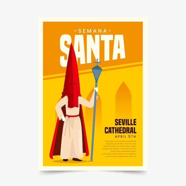 Vetor grátis modelo de cartaz - semana santa