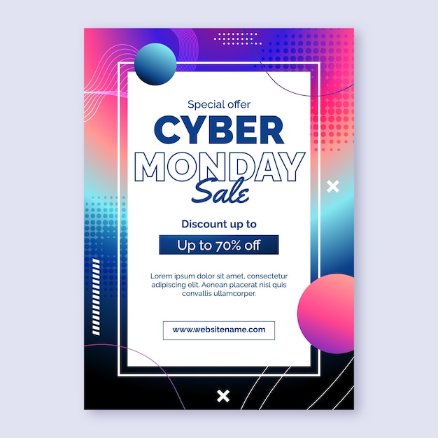 Modelo de cartaz vertical cyber segunda-feira